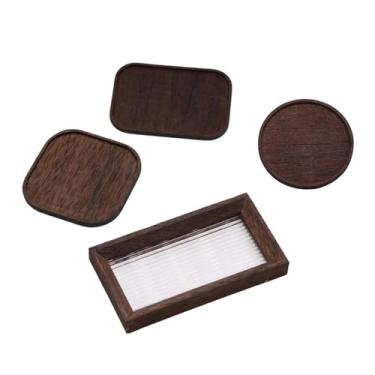 Imagem de YIJU Conjunto de 4 peças de acessórios para casa de bonecas, adereços fotográficos, bandejas em miniatura para servir, miniaturas para cenas de cozinha,