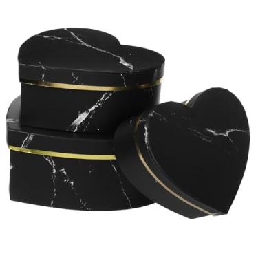 Imagem de Zerodeko 3 caixas de doces em forma de coração, caixas de Natal pequenas com tampas para pedido de dama de honra com tampas a granel vazias para lembrancinhas de festa