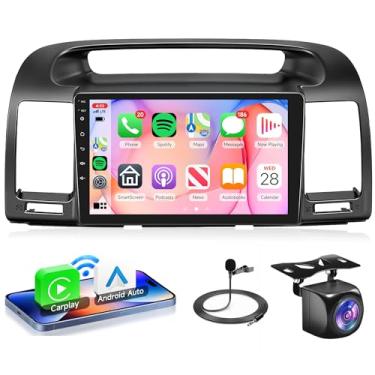 Imagem de Rimoody Rádio Automotivo Android 4G+64G Para Toyota Camry 2000-2006, Estéreo Sem Fio Carplay Auto Mirror Link 9'' Hd Touchscreen Gps Wifi Bluetooth Fm/Rds Eq-32 Swc Tela Dividida Câmera De Ré