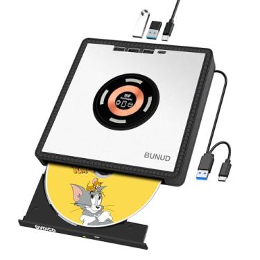 Imagem de BUNUD Unidade de CD externa para Mac: Gravador de DVD USB C com carregador sem fio de 15W para laptop, Windows, backup de dados de alta velocidade, carregamento rápido, fino, portátil para Apple