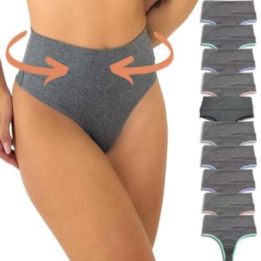 Imagem de Kit 10 Calcinha Fio Duplo Que Não Marca e Cós Alto Reforçado - Rupee, 
