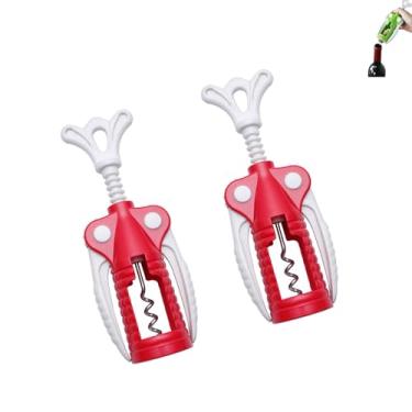 Imagem de PLAYTHROUGH Saca-rolhas Wing 2 pacotes, abridor de vinho com parafuso de cortiça para cozinha, restaurantes, bar (vermelho)