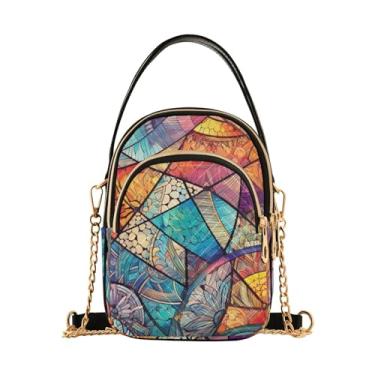 Imagem de Bolsa transversal feminina abstrata de mandala artística, bolsa tiracolo moderna feminina, bolsa tiracolo pequena para mulheres, Arte mandala abstrata-3, One Size