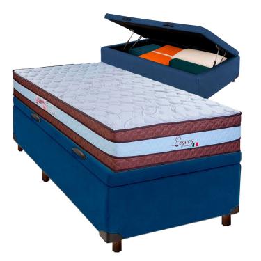 Imagem de Cama Box Bau + Colchão Solteiro Molas Ensacadas Legaccy Paropas