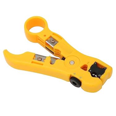 Imagem de KIMISS Ferramenta de Decapagem de Cabos Coaxiais Com Anéis de Dedo - Descascador de Fios Multifuncional Ergonômico para Cabos RG6, RG59, UTP e CAT5 - Fácil de Usar para Fios Redondos e Planos