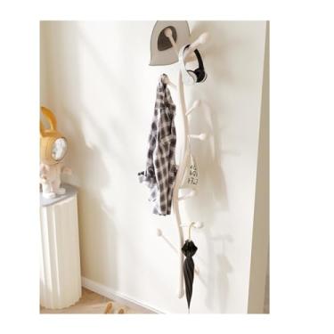 Imagem de Prateleiras suspensas Cabide montado na parede - Rack decorativo para chapéus, cabide de parede de metal, ganchos de parede resistentes para pendurar casaco, jaqueta, roupas, chapéu(Branco)