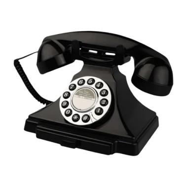 Imagem de Fancyes Gravador de áudio para Livro de Visitas de Casamento, Telefone Fixo com Design Antigo E Disco Giratório, Ideal para Presentes de Festa, Aniversário E, Preto