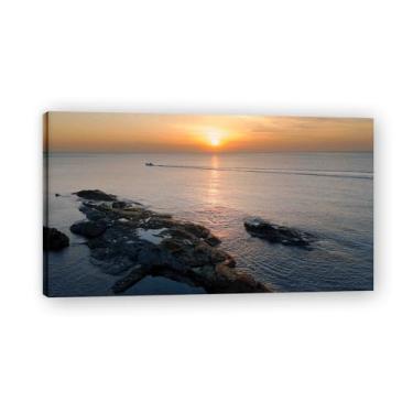 Imagem de Impressão em tela com foto inacessível, cidade, mar, neve, vale, rio, nascer do sol, nascer do sol, para decoração de casa, moldura de 20 x 36 cm