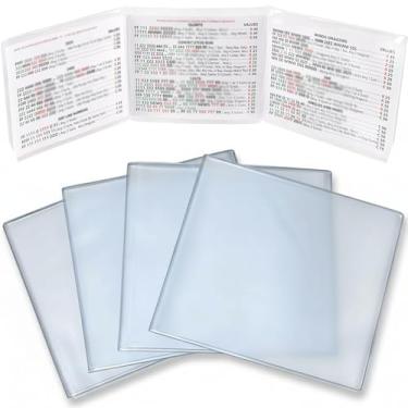 Imagem de 4 Pcs Mahjong Card Sleeve Protector – 2025 Mah Jongg Cards Holder Cover, Fits NMJL Large Size Print Scorecard (6 1/8 x 4 3/4 inch), Matte Clear Plastic Case Mahjongg Accessories Gifts
