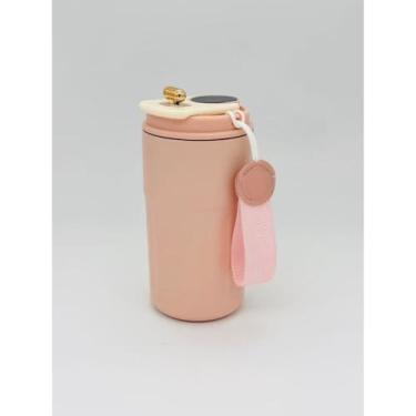 Imagem de Copo térmico inteligente de 450ml Xícara de café em aço inoxidável 316 que acompanha copo isol amento(2pçs,rosa)