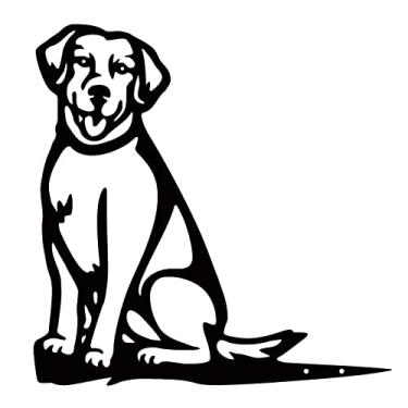 Imagem de AMNGYOOK Silhueta de cachorro Labrador Retriever, estátua de decoração de quintal em forma de animal para decoração de cachorro preto para jardim doméstico interno e externo (Labrador Retriever)