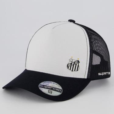 Imagem de Boné Santos Trucker Branco e Preto-Unissex