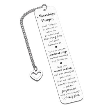 Imagem de Presentes de Natal para mulheres e homens, ideias para lista de presentes de casamento, presentes de marcador de página de oração de casamento, presentes de casamento cristão para casais, marido