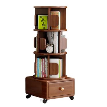 Imagem de Organizador de brinquedos, estante giratória de 360° de 1 a 4 níveis com gaveta e roda, estante cilíndrica para crianças e adultos, cultiva o interesse das crianças em ler e praticar, branco-1 camada