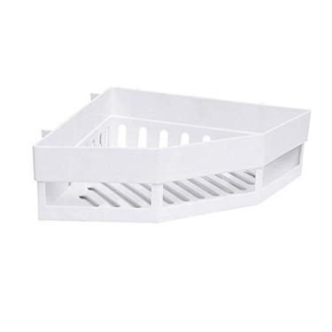 Imagem de Organizador de banheiro rack de canto sem perfuração rack de banheiro banheiro sem rastros tripé armazenamento rack prateleiras de banheiro (cor: 01) (2)