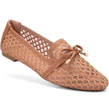 Imagem de Mocassim Feminino Lumiss Material Natural Tela Bico Quadrado Confortável caramelo36