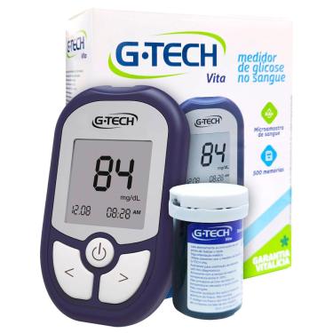 Imagem de Kit Medidor de Glicose G-Tech Vita com 60 Tiras Reagentes