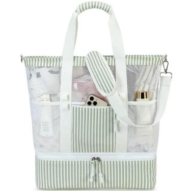 Imagem de Sacola de praia Bluboon Mesh com compartimento refrigerador para mulhe