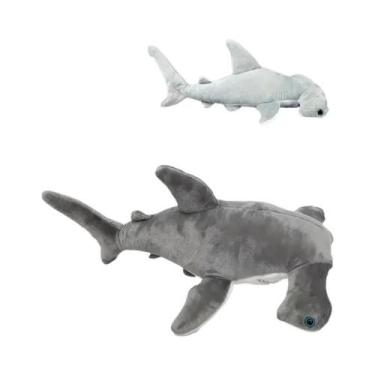 Imagem de Pelúcia De Tubarão Cinza Com Barriga Branca, Almofada Macia E Aconcheg