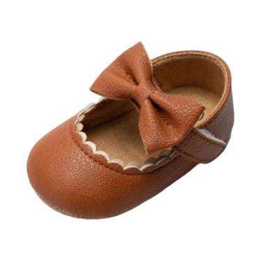 Imagem de Sapatos De Festa Para Bebês Meninas Com Laço, Sola De Borracha Antider