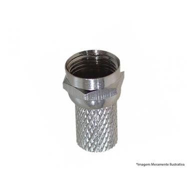 Imagem de Conector Metalico C/Rosca Rg6 c/100pçs