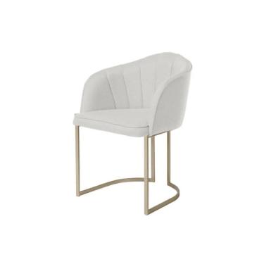 Imagem de Cadeira Beverly Champanhe Jantar Almofadada Cozinha Conforto