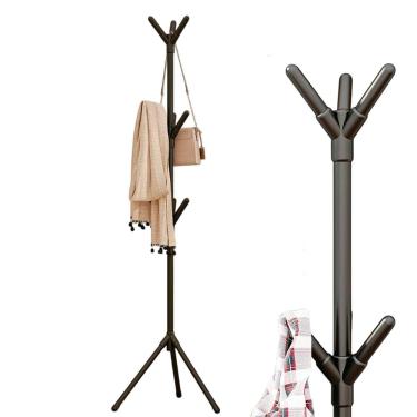 Imagem de Mancebo Cabideiro Arara 9 Ganchos Organizador Chapeu Bolsa Blusa Casa Roupa Organizaçao Decoraçao Closet Quarto Banheiro