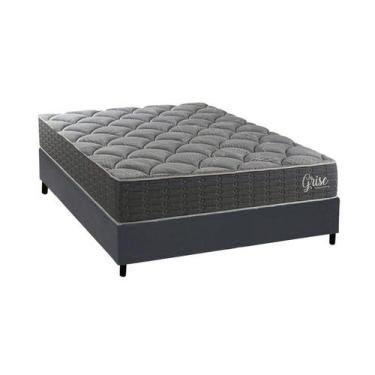 Imagem de Cama Box NOVO + Colchão Ortopédico Kappesberg D40 Anatômico Grise + Ba