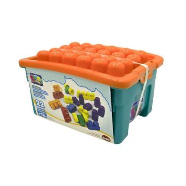 Imagem de Brinquedo Educativo Blocos de Montar 22pçs Dismat Box Block, Verde esc