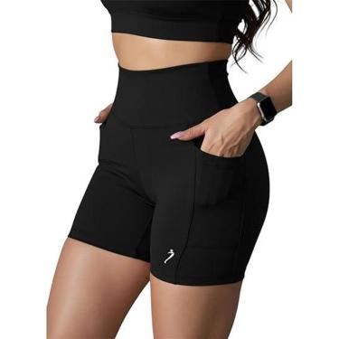 Imagem de Short Com Bolso Feminino Compressão Para Corrida Academia Drisheer-Feminino