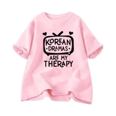Imagem de Camiseta Feminina De Drama Coreano, Manga Curta, Casual, Estilo K-Dram