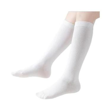 Imagem de Meias Escolares Infantis De Cor Sólida Até O Joelho, Pacote Com 4, Bra