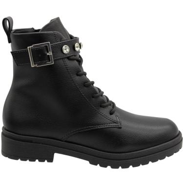 Imagem de Bota Coturno Cano Médio Beira Rio Apliques Brilhantes Feminino