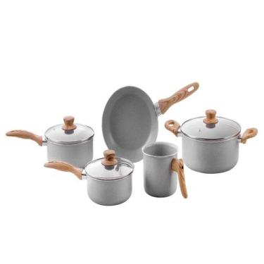 Imagem de Jogo de Panelas Brinox  Ceramic, Life Easy, Gris, 5 Peças