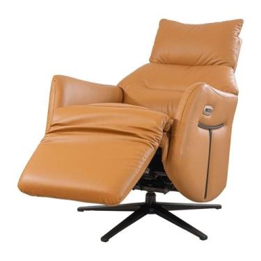 Imagem de Poltrona de Massagem Reclinável Descanso Domi Design Couro Natural Cam