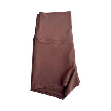 Imagem de Shorts de Yoga Fitness Cintura Alta - Cor Sólida - Leggings para Trein