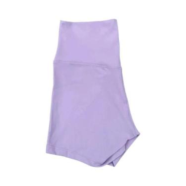 Imagem de Shorts de Yoga Fitness para Mulheres - Cintura Alta, Cor Sólida, Model