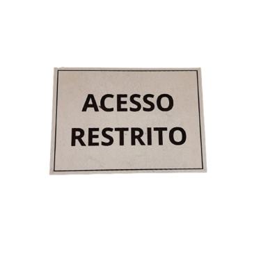 Imagem de Placa de Sinalização 1-2 Oficio Acesso Restrito Mdf Branco [F031] para Identificação em MDF Gravado a Laser Branco