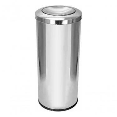 Imagem de Lixeira de Inox com Tampa Meia Esfera 22 Litros Jsn 22L Aço Inox Abertura Basculante com Bandeja Interna Inox