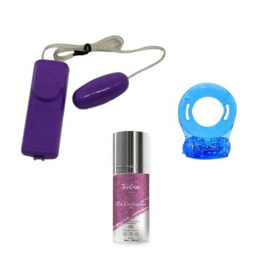 Imagem de Kit Cápsula Multivelocidades, Anel Peniano com Vibração e Excitante I Hot La Excitación ABS Transparente