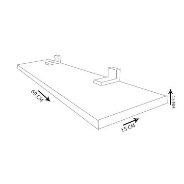 Imagem de Prateleira F031 60x15CM MDF Cru com Borda PVC para Organização e Decoração Amadeirado