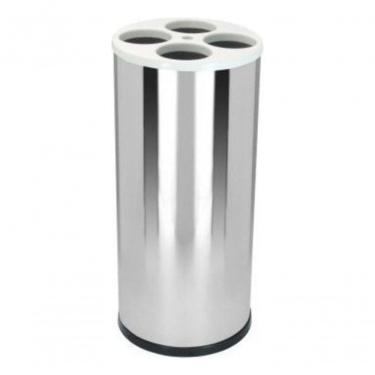 Imagem de Lixeira de Copo Plástico em Aço Inox com Tampa Plástica para Descarte de Copos Inox