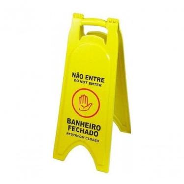Imagem de Placa Sinalizadora Banheiro Fechado para Identificação de Sanitário com Dizeres em Port...