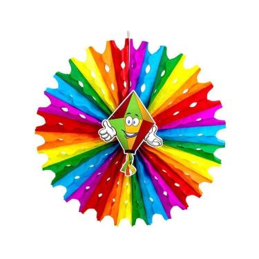 Imagem de Enfeite Junino Círculo Balão em Celulose 50CM Unidade para Festa de São João Popper