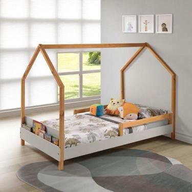 Imagem de Cama Montessori Moana 140x95x205 Cm Cinza/Amêndoa - Irmãos Hinke