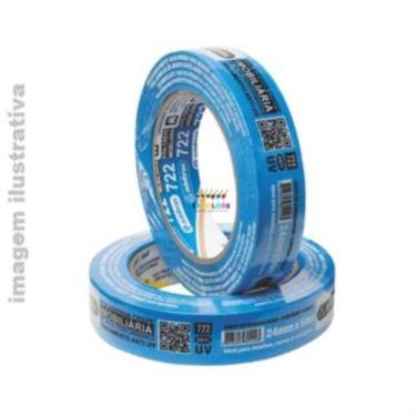 Imagem de FITA CREPE IMOBILIARIA AZUL 24MM X 50MT ADELBRAS - Cor: Azul