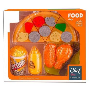Imagem de Comida de Brincar Kit de Pizza Frango Frito Pipoca 8905 - Dorémi - COM