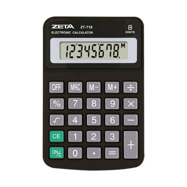 Imagem de Calculadora de Mesa Zeta ZT718 8 Digitos Preta