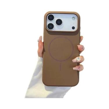 Imagem de Capa De Silicone Líquido Magnética De Luxo Para iPhone 17 pro Max Com 
