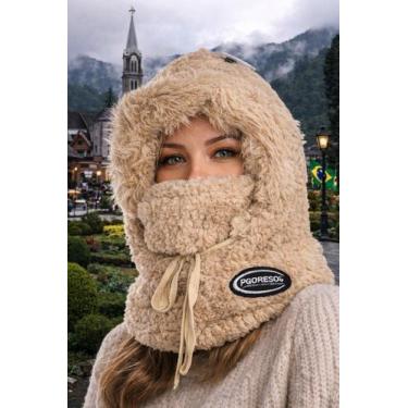 Imagem de Touca Gorro Inverno Peluciado 3 em 1 Unissex Cor:BegeTamanho:Unico - R